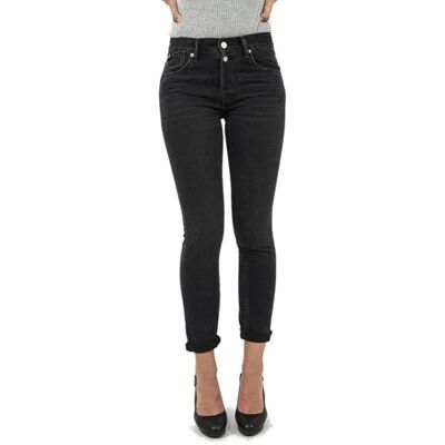 Inny producent Spodnie damskie Le Temps Des Basic mom slim czarne jeansowe-W24 Inny producent Spodnie damskie Le Temps Des Basic mom slim czarne jeansowe-W24