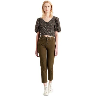 Spodnie damskie Levi's High-Waisted Crop Jeans khaki -W24 Spodnie damskie Levi's High-Waisted Crop Jeans khaki -W24