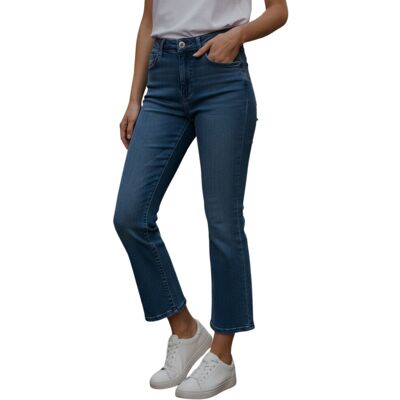 Spodnie damskie Pepe Jeans Regent Kick Flare Crop High Waist jeansowe -W28 Spodnie damskie Pepe Jeans Regent Kick Flare Crop High Waist jeansowe -W28