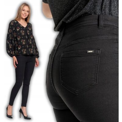 Spodnie Damskie Skinny Elastyczne Eleganckie Podwyższony Stan Moraj Xxl Black Spodnie Damskie Skinny Elastyczne Eleganckie Podwyższony Stan Moraj Xxl Black