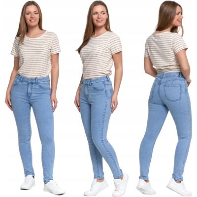 Spodnie Damskie Skinny Jeansowe Rurki Z Wysokim Stanem Kieszenie Moraj Xs Blue Spodnie Damskie Skinny Jeansowe Rurki Z Wysokim Stanem Kieszenie Moraj Xs Blue