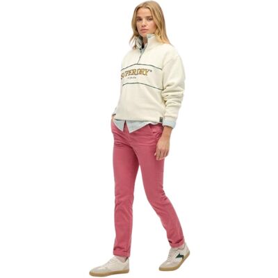 Spodnie damskie Superdry Mid Rise chinosy casualowe różowe-W26 Spodnie damskie Superdry Mid Rise chinosy casualowe różowe-W26