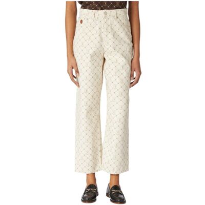 Inny producent Spodnie damskie Trussardi Loose Tapered jeansowe wzorzyste-W28 Inny producent Spodnie damskie Trussardi Loose Tapered jeansowe wzorzyste-W28