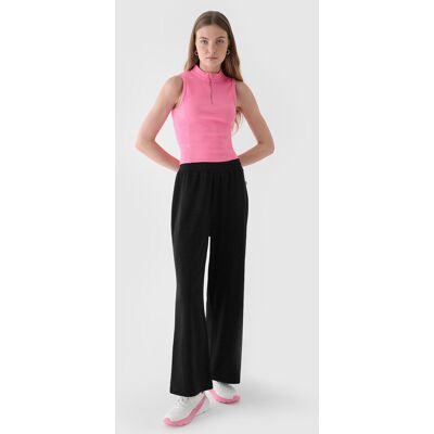 Spodnie dresowe z weluru z szerokimi nogawkami damskie 4F 4FRAW24TTROF1352-20S Czarny Spodnie dresowe z weluru z szerokimi nogawkami damskie 4F 4FRAW24TTROF1352-20S Czarny