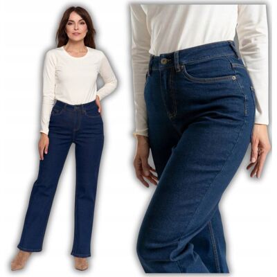 Spodnie Jeansowe Damskie Jeansy Prosta Nogawka Stylowe Komfortowe Moraj Xxl Dark Blue Spodnie Jeansowe Damskie Jeansy Prosta Nogawka Stylowe Komfortowe Moraj Xxl Dark Blue