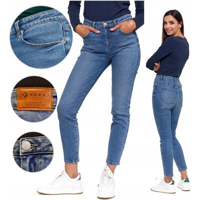 Spodnie Jeansowe Damskie Jeansy Skinny Wysoki Stan Wygodne MORAJ r. 36 Spodnie Jeansowe Damskie Jeansy Skinny Wysoki Stan Wygodne MORAJ r. 36