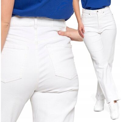 Spodnie Jeansowe Damskie Jeansy Z Wysokim Stanem Prosta Nogawka Moraj S White Spodnie Jeansowe Damskie Jeansy Z Wysokim Stanem Prosta Nogawka Moraj S White