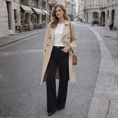 PINK BOX Spodnie jeansy czarne damskie wysoki stan straight wide leg proste nogawki S PINK BOX Spodnie jeansy czarne damskie wysoki stan straight wide leg proste nogawki S