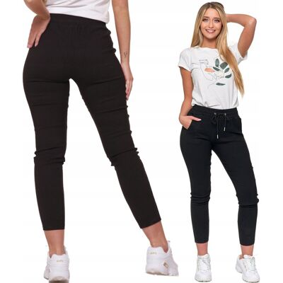 SPODNIE JOGGERY DAMSKIE ELASTYCZNE Z WIĄZANIEM ELEGANCKIE MORAJ 2XL/3XL BLACK SPODNIE JOGGERY DAMSKIE ELASTYCZNE Z WIĄZANIEM ELEGANCKIE MORAJ 2XL/3XL BLACK