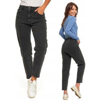 Spodnie Mom Fit Jeansowe Damskie z Wysokim Stanem Luźne Jeansy MORAJ r. 46 Spodnie Mom Fit Jeansowe Damskie z Wysokim Stanem Luźne Jeansy MORAJ r. 46