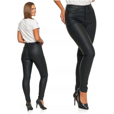 Spodnie Skinny Damskie z Eko-skóry Wysoki Stan Klasyczne Rurki MORAJ r.36 Spodnie Skinny Damskie z Eko-skóry Wysoki Stan Klasyczne Rurki MORAJ r.36