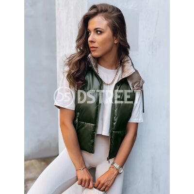 Sportowa kamizelka damska pikowana OSHE zielona Dstreet TY3704-L Sportowa kamizelka damska pikowana OSHE zielona Dstreet TY3704-L