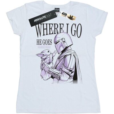 Disney Star Wars Damska Bawełniana Koszulka Mandalorian Where I Go (S (52-55 Cm) / Ciepły Biały) Disney Star Wars Damska Bawełniana Koszulka Mandalorian Where I Go (S (52-55 Cm) / Ciepły Biały)