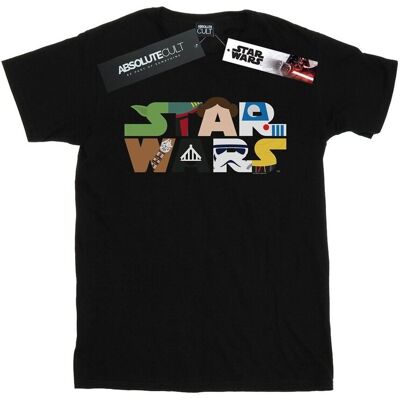 Disney Star Wars Damska Bawełniana Koszulka Typu Boyfriend Z Logo Postaci (3XL / Czarny) Disney Star Wars Damska Bawełniana Koszulka Typu Boyfriend Z Logo Postaci (3XL / Czarny)