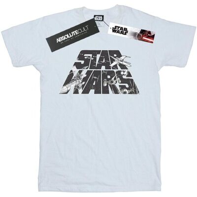 Disney Star Wars Damska Bawełniana Koszulka Typu Boyfriend Z Logo Space Sketch (S (52-55 Cm) / Ciepły Biały) Disney Star Wars Damska Bawełniana Koszulka Typu Boyfriend Z Logo Space Sketch (S (52-55 Cm) / Ciepły Biały)