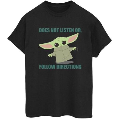 Disney Star Wars Kobiety/Panie Mandaloriańska Koszulka Grogu Nie Słucha Bawełnianego Chłopaka (S (52-55 Cm) / Czarny) Disney Star Wars Kobiety/Panie Mandaloriańska Koszulka Grogu Nie Słucha Bawełnianego Chłopaka (S (52-55 Cm) / Czarny)