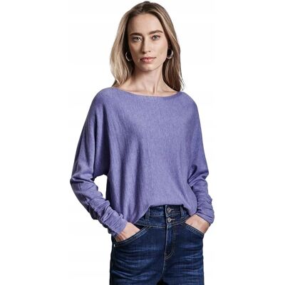Inny producent STREET ONE FIOLETOWY SWETER Z LUŹNYM RĘKAWEM I DEKOLTEM ŁÓDKA 42 J9A Inny producent STREET ONE FIOLETOWY SWETER Z LUŹNYM RĘKAWEM I DEKOLTEM ŁÓDKA 42 J9A