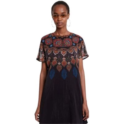 Sukienka damska Desigual Mexican czarna krótka elegancka -S Sukienka damska Desigual Mexican czarna krótka elegancka -S