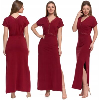 Sukienka Damska Maxi Bawełniana Dekolt Serek Wygodna Z Rozcięciem Moraj L Red Sukienka Damska Maxi Bawełniana Dekolt Serek Wygodna Z Rozcięciem Moraj L Red