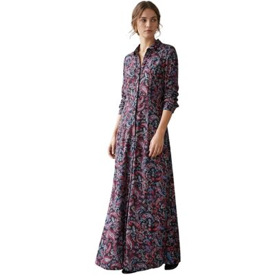 Sukienka damska Sinequanone Rondine maxi wzorzysta koszulowa-XL Sukienka damska Sinequanone Rondine maxi wzorzysta koszulowa-XL