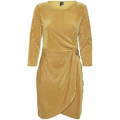Sukienka damska Vero Moda Mella elegancka złota welurowa-M Sukienka damska Vero Moda Mella elegancka złota welurowa-M
