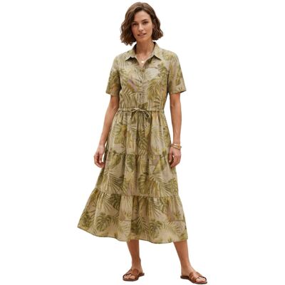 Sukienka koszulowa damska Desigual Agora stopniowana khaki safari -XS Sukienka koszulowa damska Desigual Agora stopniowana khaki safari -XS