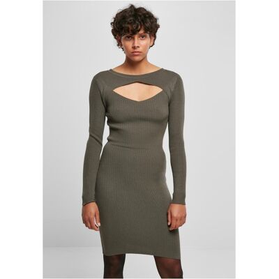 Urban Classics sukienka LADIES CUT OUT DRESS olive-L Urban Classics sukienka LADIES CUT OUT DRESS olive-L