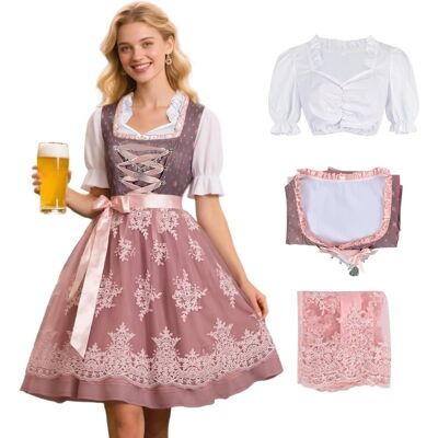 Inny producent Sukienka na Oktoberfest Bawarska Dirndl Tradycyjna Koronkowa Różowa S Inny producent Sukienka na Oktoberfest Bawarska Dirndl Tradycyjna Koronkowa Różowa S