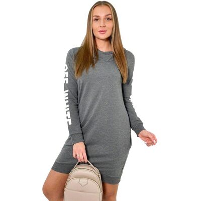 Kesi Sukienka Off White grafit melanż Kesi Sukienka Off White grafit melanż