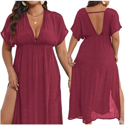 Luvu Sukienka plażowa pareo plus size BORDOWA - XXXL Luvu Sukienka plażowa pareo plus size BORDOWA - XXXL
