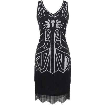 Inny producent Sukienka Retro z Cekinami w Stylu Lat 20 Halloween Wielki Gatsby Czarna XS Inny producent Sukienka Retro z Cekinami w Stylu Lat 20 Halloween Wielki Gatsby Czarna XS