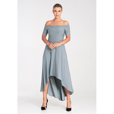 FIGL Suknia wieczorowa maxi - szara sukienka wieczorowa M1032 rozmiar S FIGL Suknia wieczorowa maxi - szara sukienka wieczorowa M1032 rozmiar S