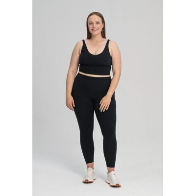 BalticBird Super miękkie legginsy z wysokim stanem i kieszeniami model Gruszka XL / Czarny BalticBird Super miękkie legginsy z wysokim stanem i kieszeniami model Gruszka XL / Czarny