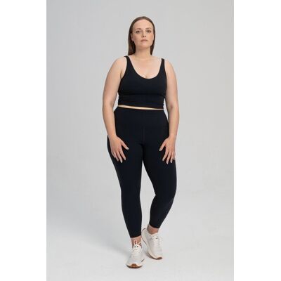 Inny producent Super miękkie legginsy z wysokim stanem i kieszeniami model Jabłko S / Czarny Inny producent Super miękkie legginsy z wysokim stanem i kieszeniami model Jabłko S / Czarny