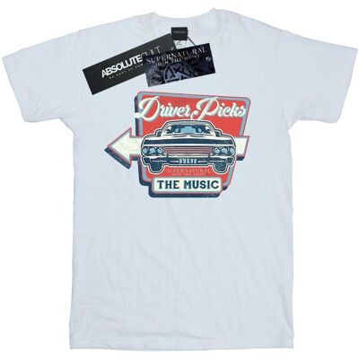 Supernatural Koszulka Damska / Damska Driver Picks The Music Cotton Boyfriend T-Shirt (S (52-55 Cm) / Ciepły Biały) Supernatural Koszulka Damska / Damska Driver Picks The Music Cotton Boyfriend T-Shirt (S (52-55 Cm) / Ciepły Biały)