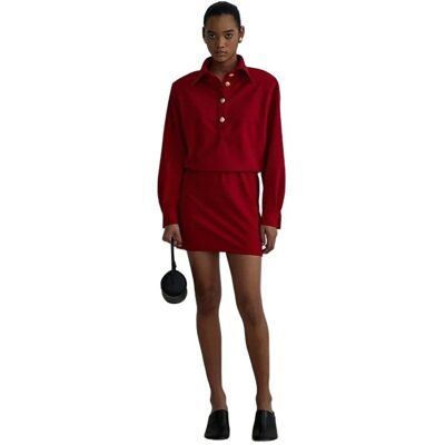 Inny producent SUUD COLLECTION CZERWONA SUKIENKA MINI Z KOŁNIERZYKIEM I GUZIKAMI 34 5FA Inny producent SUUD COLLECTION CZERWONA SUKIENKA MINI Z KOŁNIERZYKIEM I GUZIKAMI 34 5FA