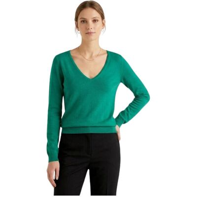 Pozostałe marki Sweter damska ArtLove Rosana klasyczny zielont z koronką z domieszką wełny-XS Pozostałe marki Sweter damska ArtLove Rosana klasyczny zielont z koronką z domieszką wełny-XS