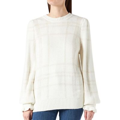 Sweter damska Naf Naf Tile klasyczny w kolorze złamanej bieli-M Sweter damska Naf Naf Tile klasyczny w kolorze złamanej bieli-M