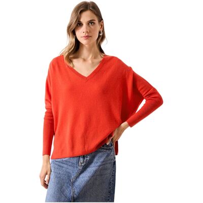 Pozostałe marki Sweter damski Absolut Cashmere Camille kaszmirowy czerwony oversize-S Pozostałe marki Sweter damski Absolut Cashmere Camille kaszmirowy czerwony oversize-S