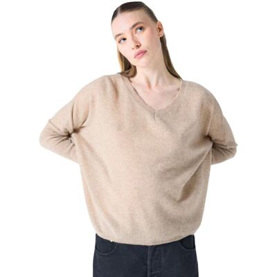 Pozostałe marki Sweter damski Absolut Cashmere Camille kaszmirowy oversize beżowy-M Pozostałe marki Sweter damski Absolut Cashmere Camille kaszmirowy oversize beżowy-M