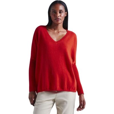 Pozostałe marki Sweter damski Absolut Cashmere Camille kaszmirowy oversize czerwony-S Pozostałe marki Sweter damski Absolut Cashmere Camille kaszmirowy oversize czerwony-S
