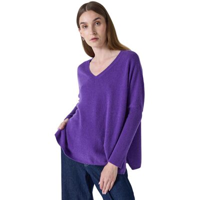 Pozostałe marki Sweter damski Absolut Cashmere Camille kaszmirowy oversize fioletowy-S Pozostałe marki Sweter damski Absolut Cashmere Camille kaszmirowy oversize fioletowy-S