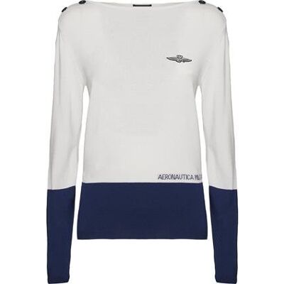 AERONAUTICA MILITARE Sweter Damski Aeronautica Military Ghiaccio/Blu - S AERONAUTICA MILITARE Sweter Damski Aeronautica Military Ghiaccio/Blu - S