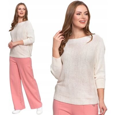 Sweter Damski Ażurowy Dekolt Łódkowy Lekki Siateczkowy Kobiecy Moraj M White Sweter Damski Ażurowy Dekolt Łódkowy Lekki Siateczkowy Kobiecy Moraj M White