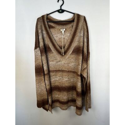 Inny producent Sweter Damski Beż Plus Size Rozmiar 8/9XL *Ana* Inny producent Sweter Damski Beż Plus Size Rozmiar 8/9XL *Ana*