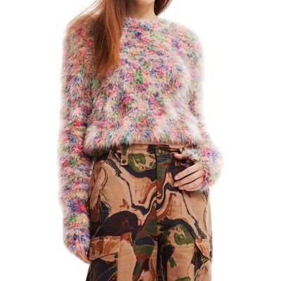 Sweter damski Desigual Mia klasyczny futrzany-XL Sweter damski Desigual Mia klasyczny futrzany-XL