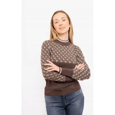 Sweter damski Guess W3BR81 Z37K0 brązowy - S Sweter damski Guess W3BR81 Z37K0 brązowy - S