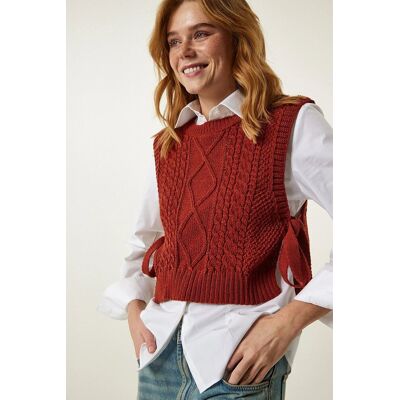 Inny producent SWETER DAMSKI KAMIZELKA AŻUROWA WARKOCZE RUDY S/M 5GA* Inny producent SWETER DAMSKI KAMIZELKA AŻUROWA WARKOCZE RUDY S/M 5GA*