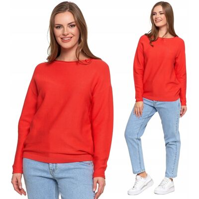 Sweter Damski Klasyczny Dzianinowy Z Wiskozy Długi Rękaw Luźny Moraj L Red Sweter Damski Klasyczny Dzianinowy Z Wiskozy Długi Rękaw Luźny Moraj L Red