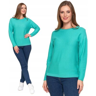 Sweter Damski Klasyczny Dzianinowy Z Wiskozy Długi Rękaw Luźny Moraj M Green Sweter Damski Klasyczny Dzianinowy Z Wiskozy Długi Rękaw Luźny Moraj M Green